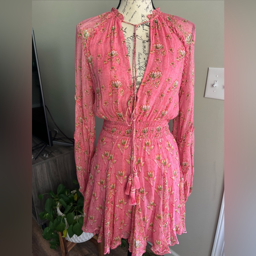 HEMANT & NANDITA Pink Floral Mini Dress